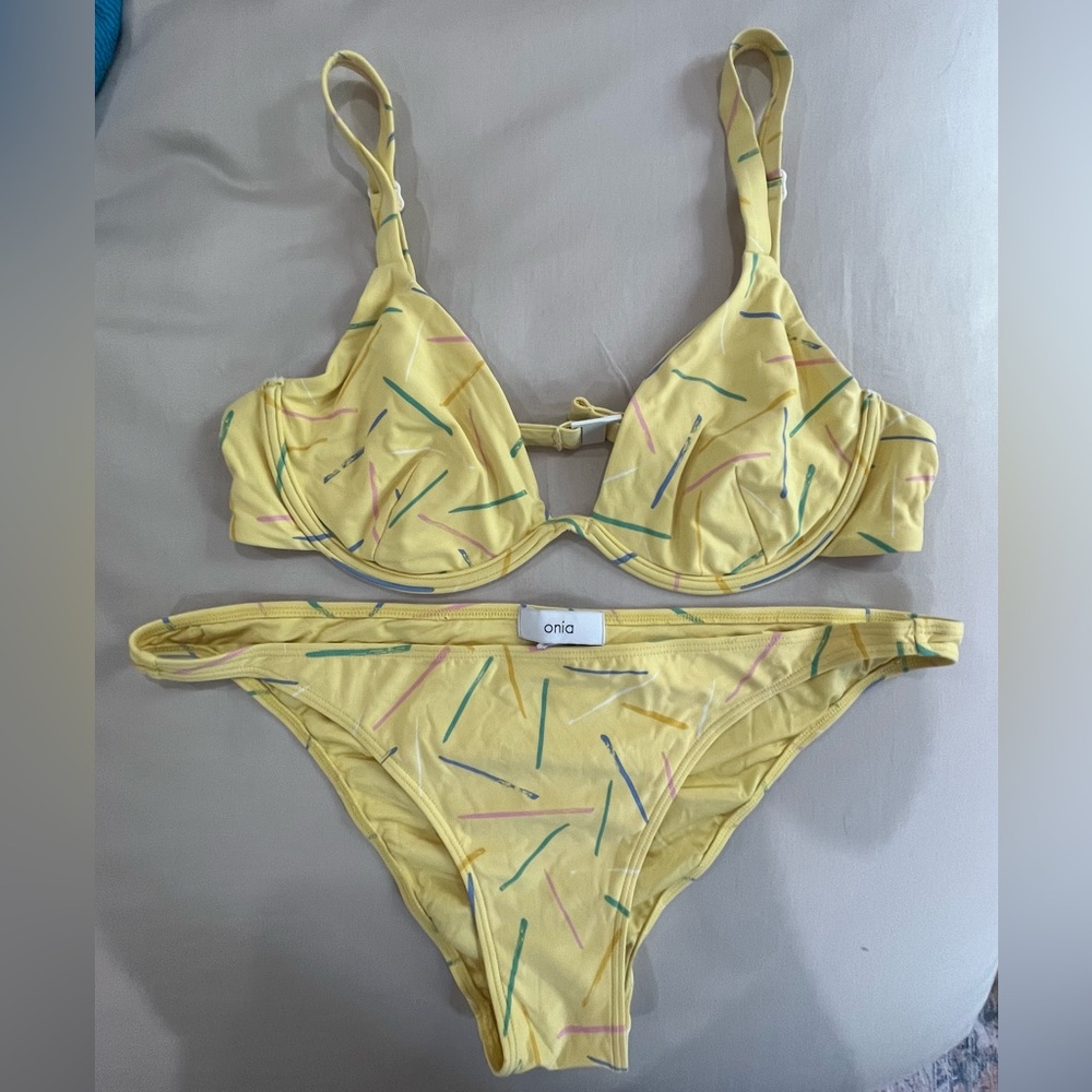 ONIA Women’s Ashley Bikini Dash Honey Top/Bottom Large
